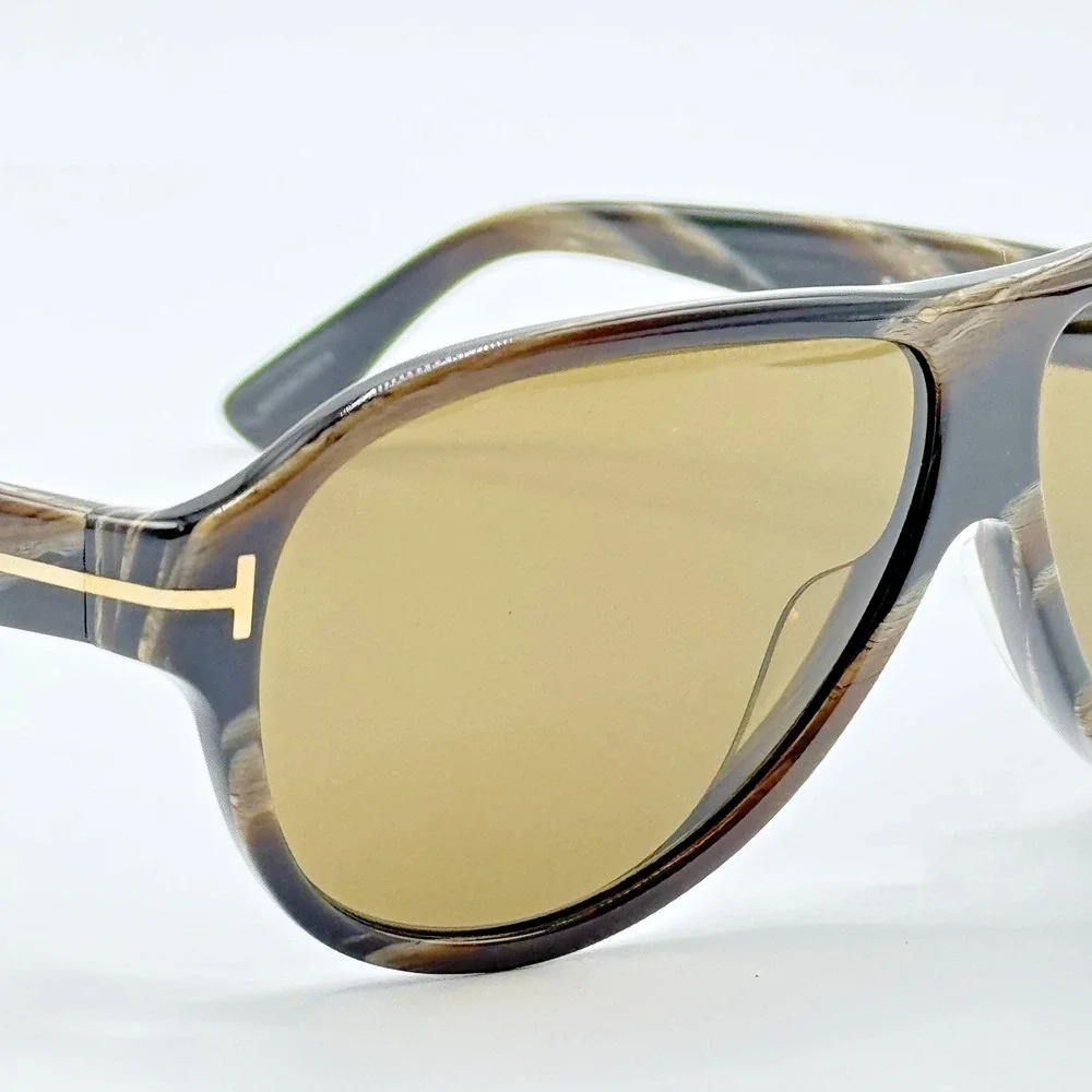 Tom Ford Sunglasses Samuele-02 TF1336 63J Black Horn Pilot Brown Lens 61mm